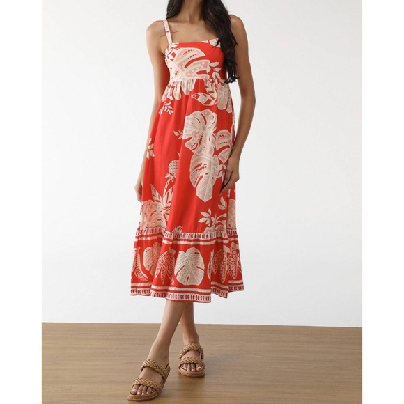 NWT | FARM Rio Tropical Foliage Print Midi | Sz L - Picture 3 of 6